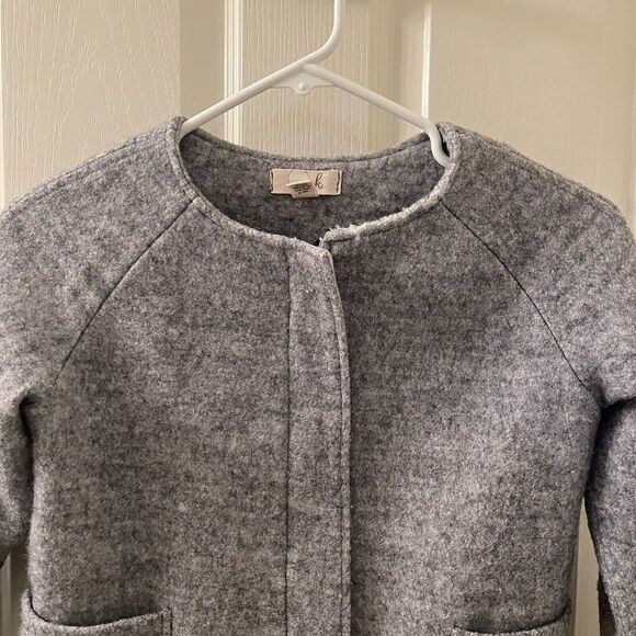 Peek Kids Girls Gray Wool Blend Coat Jacket Size Large 8 - Picture 2 of 12
